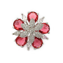 Rhodium Plated AD Emerald Floral Cluster Adjustable Ring for Women & Girls