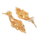 ZENEME Gold Plated Alloy Leaf Drop Classic Temple Necklace Set with Matching Earring Jewellery Set For Women & Girls