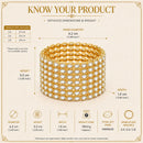ZENEME Set of 8 Gold Plated Kundan Crystal Line Bangles for Women & Girls