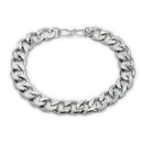 Silver Plated Bold Classic Cuban Link Chain & Bracelet Set for Men & Boys