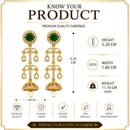 Gold Plated Crystal Pearl Drop Earrings for Women & Girls