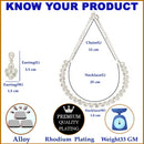 ZENEME Rhodium Plated Silver Toned Teardrop Shaped Cubic Zirconia Studded Necklace With Earrings Jewellery Set For Women & Girls