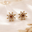 Gold Plated Everyday Crystal Stud Earrings for Women & Girls