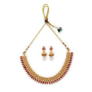 ZENEME Gold Toned Pink Stone Studded Kundan Style Choker Necklace Set with Pearl Drop Jhumka Earrings for Women & Girls