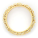 ZENEME Set of 2 Gold Plated White Pearl Classic Bangles for Women & Girls (2.8)