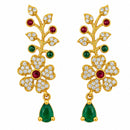 Gold Plated Floral Vine Drop Earrings for Women & Girls