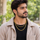 Gold Plated Cuban & Snake Link Chain Combo for Men & Boys