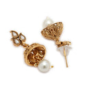ZENEME Gold Toned White Stone Studded Kundan Style Choker Necklace Set with Pearl Drop Jhumka Earrings for Women & Girls
