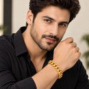 Gold Plated Anti-Tarnish Classic Cuban Link Bracelet for Men & Boys