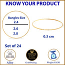 ZENEME Set of 12 Gold Plated One Gram Traditional Bangles for Women & Girls