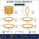 ZENEME Set of 8 Gold Plated Line Textured Ribbed Bangles for Women & Girls