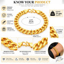 Gold Plated Anti-Tarnish Bold Curb Link Bracelet for Men & Boys