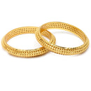 ZENEME Set of 2 Gold Plated Embossed Textured Kada Bangles for Women & Girls (2.4)