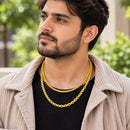 Gold Plated Snake & Cuban Link Chain Combo for Men & Boys