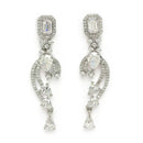 Rhodium Plated Silver Toned White American Diamond Studded Jewellery Set