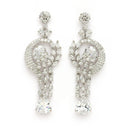 Rhodium Plated Silver Toned White American Diamond Studded Jewellery SeT