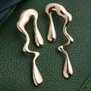 Gold Plated Abstract Drip Stylish Earrings