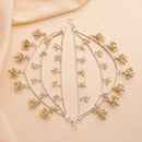 Traditional Gold Plated White Pearl Beaded Jhumkis Multi Layered Ear Chain Earrings