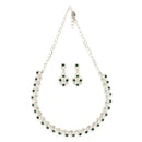 Rhodium Plated Silver Toned Teardrop Shaped Cubic Zirconia Studded Jewellery Set