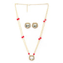 Gold Plate Kundan & Pearl Studded White Jewellery Set
