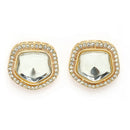 Gold Plate Kundan & Pearl Studded White Jewellery Set