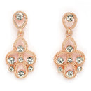 Rose Gold Plated Teardrop Shaped White Cubic Zirconia Studded Jewellery Set