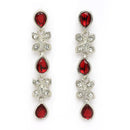 Rhodium Plated Silver Toned Butterfly Shaped Red Cubic Zirconia Studded Jewellery Set