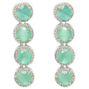 Rhodium Plated Silver Toned with Ocean Blue American Diamonds Dangler earrings