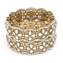 Gold Plated Floral Shaped Mirror & Pearl Studded Bangles Set Of 2