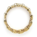 Gold Plated Floral Shaped Mirror & Pearl Studded Bangles Set Of 2