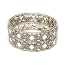 Rhodium Plated Square Shaped Mirror & Cubic Zirconia Studded Bangles Set Of 2