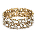 Gold Plated Gold Toned Mirror & Cubic Zirconia Studded Bangles Set Of 2