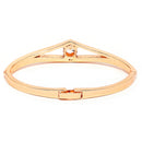 Rose Gold Plated Classic White Cubic Zirconia Studded Cuff Bracelet