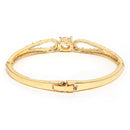 Gold Plated Classic White Cubic Zirconia Studded Cuff Bracelet