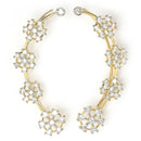 Gold Plated Floral Shaped American Diamond Studded Ear Climber Earrings
