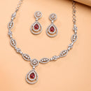 Pear Shape Red Necklace Set