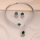 Emerald Green Stone Necklace Set