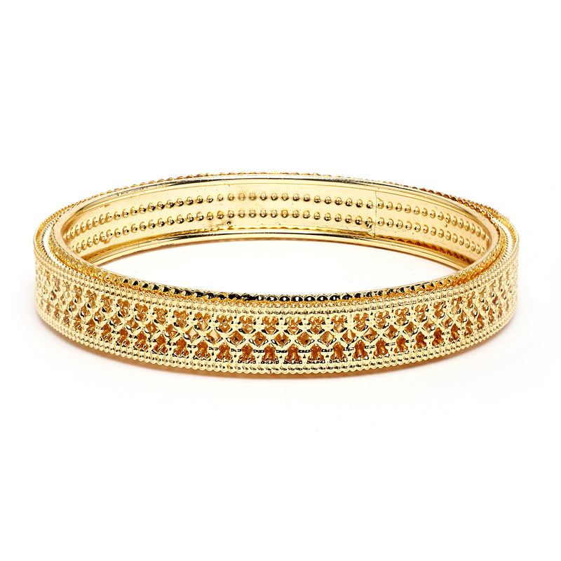 Gold-Plated Matte Finish Grey Velvet Textured Bangles Set Of 30