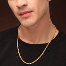 Gold-Plated Rope & Cuban Link Chain Combo for Men