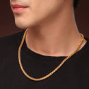Alloy Gold-Plated Byzantine Rope Chain for Men