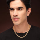 Alloy Gold-Plated Textu Magenta Red Cuban Chain for Men