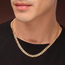 Alloy Gold-Plated Textu Magenta Red Cuban Chain for Men