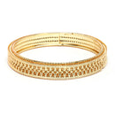 Gold-Plated Matte Finish Pink Velvet Textured Bangles Set Of 30