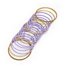 Zeneme Gold-Plated Matte Finish Violet Velvet Cz Studded Bangles Set Of 36