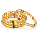 Gold Plated Multicolor Contemporary Bangles for Women & Girls