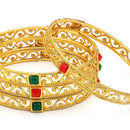 Gold Plated Multicolor Contemporary Bangles for Women & Girls