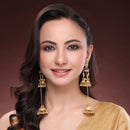 Ethnic Stylish Party Wear Gold Tone Ghungroo Kashmiri Earrings