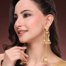 Ethnic Stylish Party Wear Gold Tone Ghungroo Kashmiri Earrings