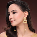 Gold Plated Long Chain Ethnic Ghungroo Kashmiri Earrings