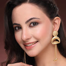 Gold Plated Long Chain Ethnic Ghungroo Kashmiri Earrings